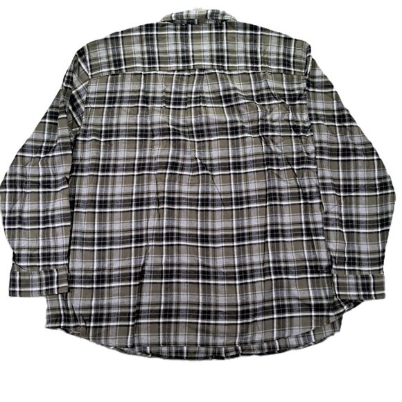 NEW NWT St Johns Bay Flannel Shirt Men 5XLT TALL Green Plaid Soft 100% Cotton - Picture 2 of 9